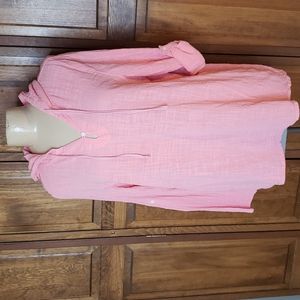 Light Pink Hooded Gauze Tunic Top - Women